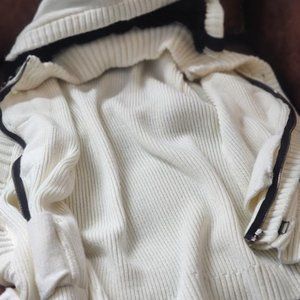 Cardigan style hooded sweater